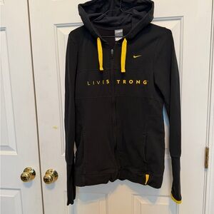 Nike Fit Dry Black Hoodie with Yellow Accents Lance Armstrong